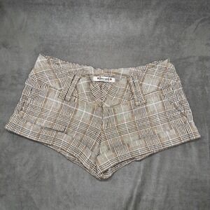 Y2K Spacegirlz Plaid Brown Low Rise Micro Shorts Size 1